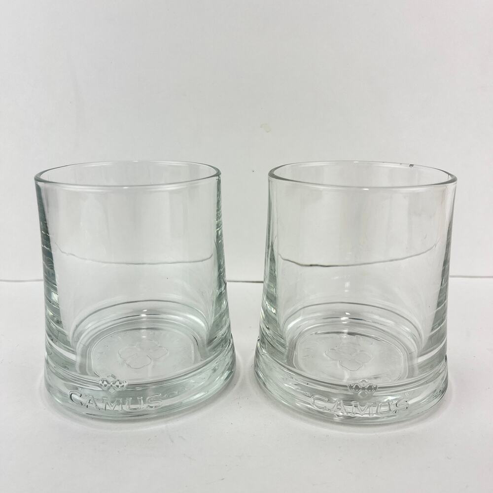 Set of 2 Camus Cognac Since 1863 Heavy Base 8oz Rocks Glasses
